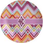 Ikat Chevron Melamine Plate (Personalized)