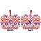 Ikat Chevron Metal Benilux Ornament - Front and Back (APPROVAL)