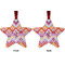 Ikat Chevron Metal Star Ornament - Front and Back