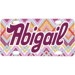 Ikat Chevron Mini / Bicycle License Plate (4 Holes) (Personalized)