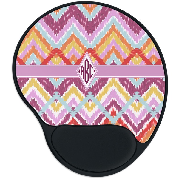 Custom Ikat Chevron Mouse Pad with Wrist Support