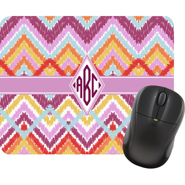 Custom Ikat Chevron Rectangular Mouse Pad (Personalized)