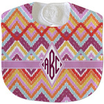 Ikat Chevron Velour Baby Bib w/ Monogram