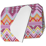 Ikat Chevron Dining Table Mat - Octagon - Set of 4 (Single-Sided) w/ Monogram