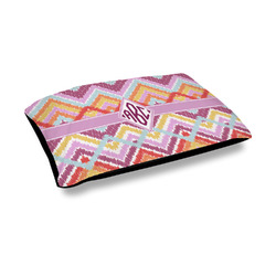 Ikat Chevron Outdoor Dog Bed - Medium (Personalized)