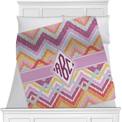 Ikat Chevron Minky Blanket - Toddler / Throw - 60"x50" - Double Sided (Personalized)