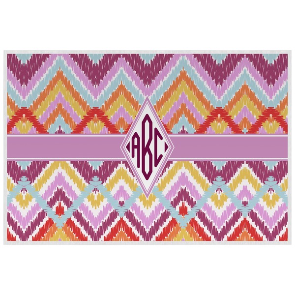 Custom Ikat Chevron Laminated Placemat w/ Monogram