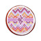 Ikat Chevron Printed Icing Circle - Small - On Cookie