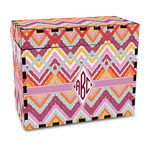 Ikat Chevron Wood Recipe Box - Full Color Print (Personalized)