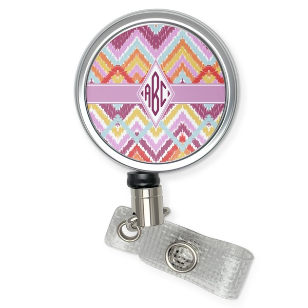 Custom Ikat Chevron Retractable Badge Reel (Personalized)