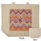 Ikat Chevron Reusable Cotton Grocery Bag - Front & Back View