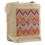 Ikat Chevron Reusable Cotton Grocery Bag - Single (Personalized)