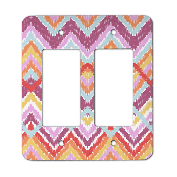 Custom Ikat Chevron Rocker Style Light Switch Cover - Two Switch