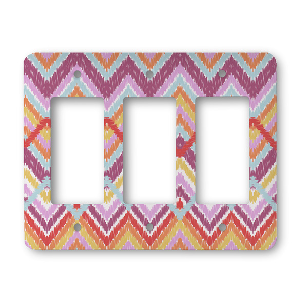 Custom Ikat Chevron Rocker Style Light Switch Cover - Three Switch