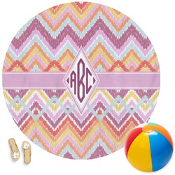 Ikat Chevron Round Beach Towel (Personalized)