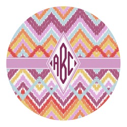 Ikat Chevron Round Decal - Large (Personalized)