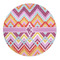 Ikat Chevron Round Indoor Rug - Front/Main