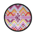 Ikat Chevron Iron On Round Patch w/ Monogram