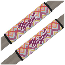 Ikat Chevron Seat Belt Covers (Set of 2) (Personalized)