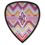 Ikat Chevron Iron on Shield Patch A w/ Monogram