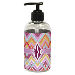 Ikat Chevron Plastic Soap / Lotion Dispenser (8 oz - Small - Black) (Personalized)