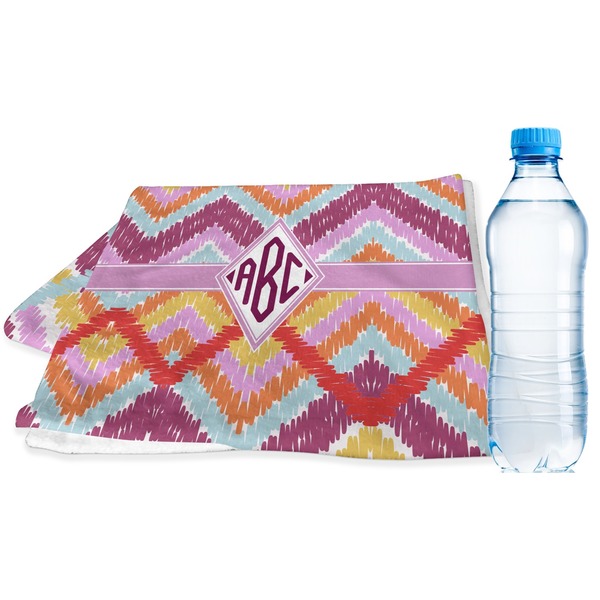 Custom Ikat Chevron Sports & Fitness Towel (Personalized)