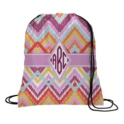 Ikat Chevron Drawstring Backpack - Large (Personalized)