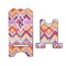 Ikat Chevron Stylized Phone Stand - Front & Back - Large