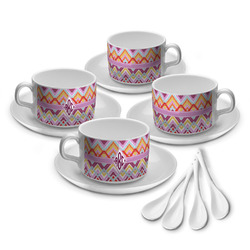 Ikat Chevron Tea Cup - Set of 4 (Personalized)