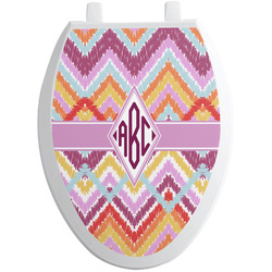 Ikat Chevron Toilet Seat Decal - Elongated (Personalized)