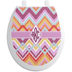 Ikat Chevron Toilet Seat Decal (Personalized)
