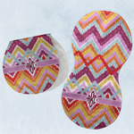 Ikat Chevron Burp Pads - Velour - Set of 2 w/ Monogram