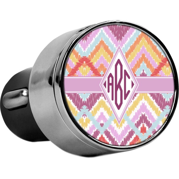 Custom Ikat Chevron USB Car Charger (Personalized)