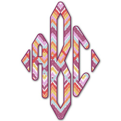 Ikat Chevron Monogram Decal - Medium (Personalized)