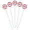 Ikat Chevron White Plastic 5.5" Stir Stick - Fan View