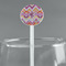 Ikat Chevron White Plastic 5.5" Stir Stick - Round - Main