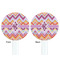 Ikat Chevron White Plastic 7" Stir Stick - Double Sided - Round - Front & Back