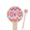 Ikat Chevron Wooden 6" Food Pick - Round - Closeup