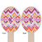 Ikat Chevron Wooden Food Pick - Oval - Double Sided - Front & Back