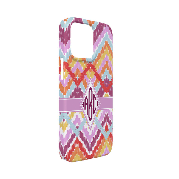 Custom Ikat Chevron iPhone Case - Plastic - iPhone 13 Mini (Personalized)