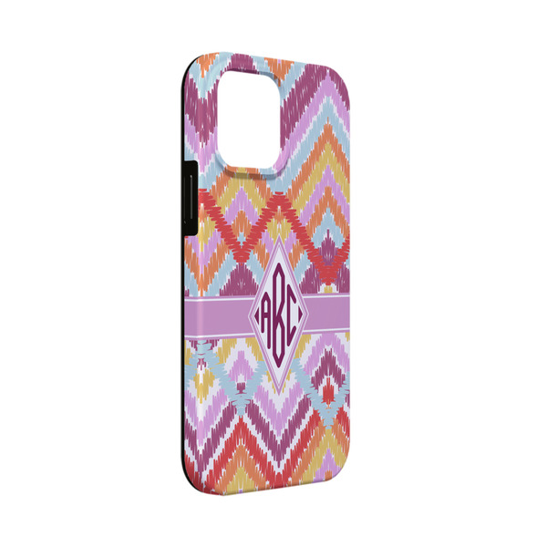 Custom Ikat Chevron iPhone Case - Rubber Lined - iPhone 13 Mini (Personalized)