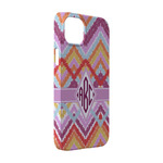 Ikat Chevron iPhone Case - Plastic - iPhone 14 (Personalized)