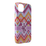 Ikat Chevron iPhone Case - Plastic - iPhone 14 Pro Max (Personalized)