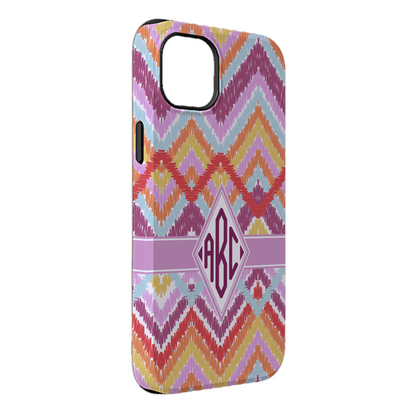 Custom Ikat Chevron iPhone Case - Rubber Lined - iPhone 14 Pro Max (Personalized)