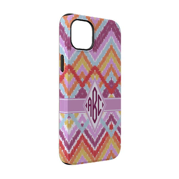 Custom Ikat Chevron iPhone Case - Rubber Lined - iPhone 14 (Personalized)