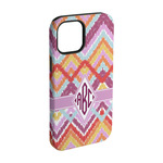 Ikat Chevron iPhone Case - Rubber Lined - iPhone 15 Pro (Personalized)