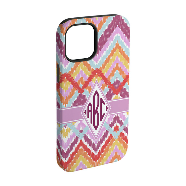 Custom Ikat Chevron iPhone Case - Rubber Lined - iPhone 15 (Personalized)