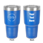 Motorcycle 30 oz Stainless Steel Tumbler - Royal Blue - Double-Sided (Personalized)