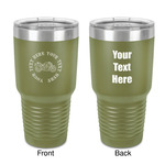 Motorcycle 30 oz Stainless Steel Tumbler - Olive - Double-Sided (Personalized)