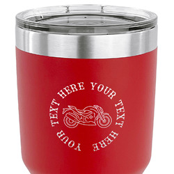 Motorcycle 30 oz Stainless Steel Tumbler - Red - Single Sided (Personalized)